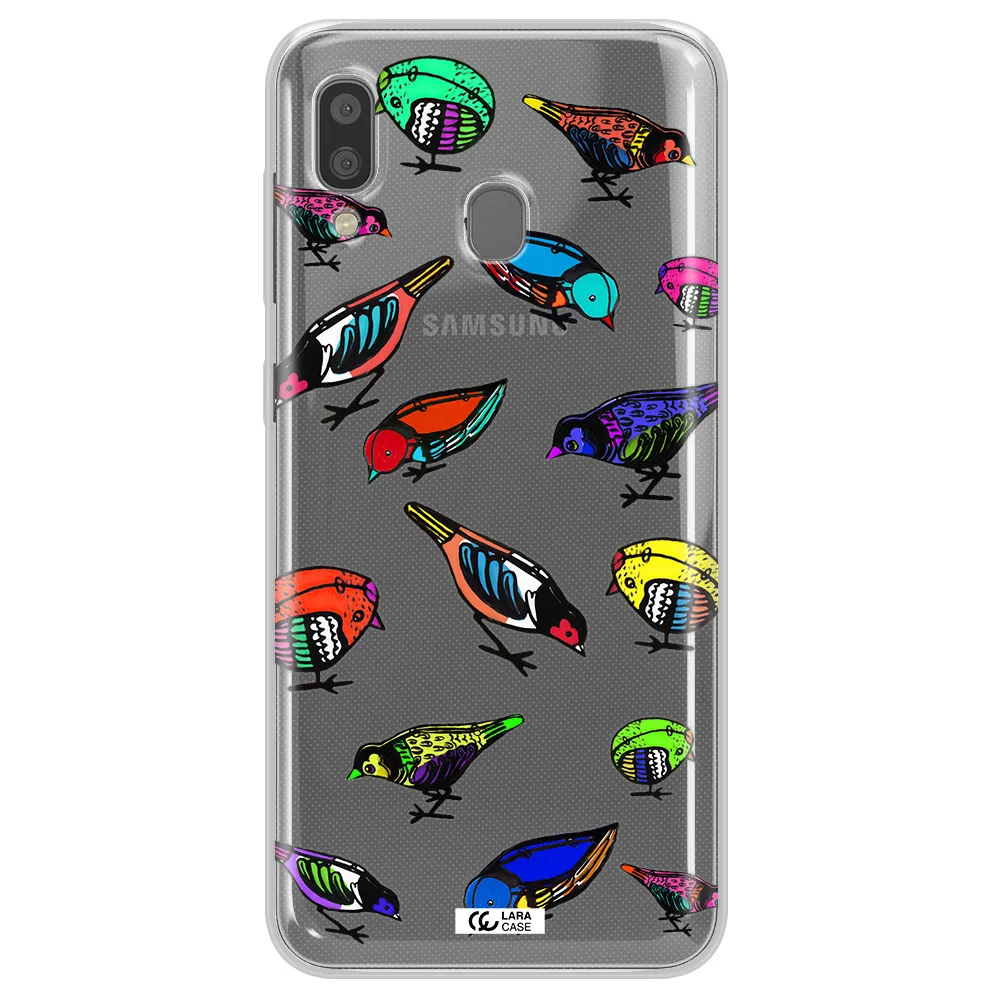 Colorful Birds Drawing Samsung A20 Clear TPU Case