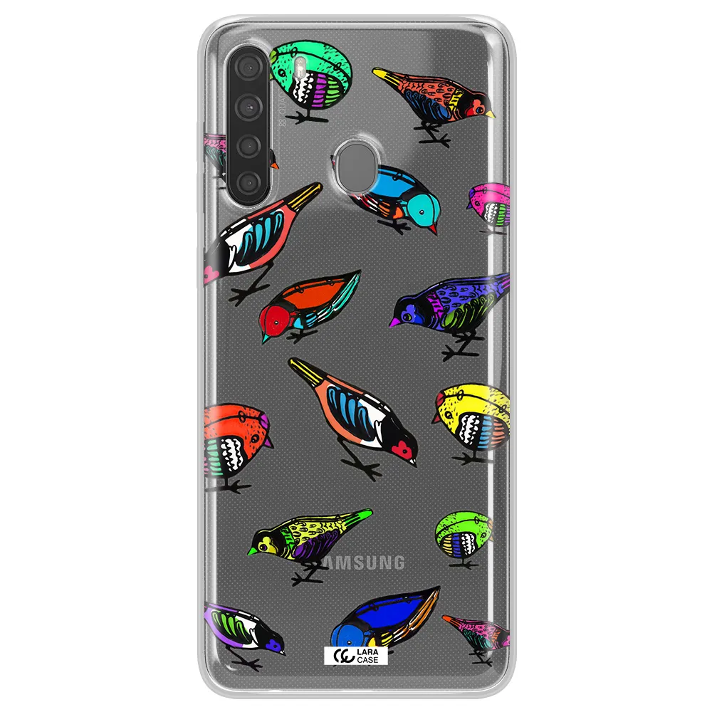 Colorful Birds Drawing Samsung A21 Clear TPU Case