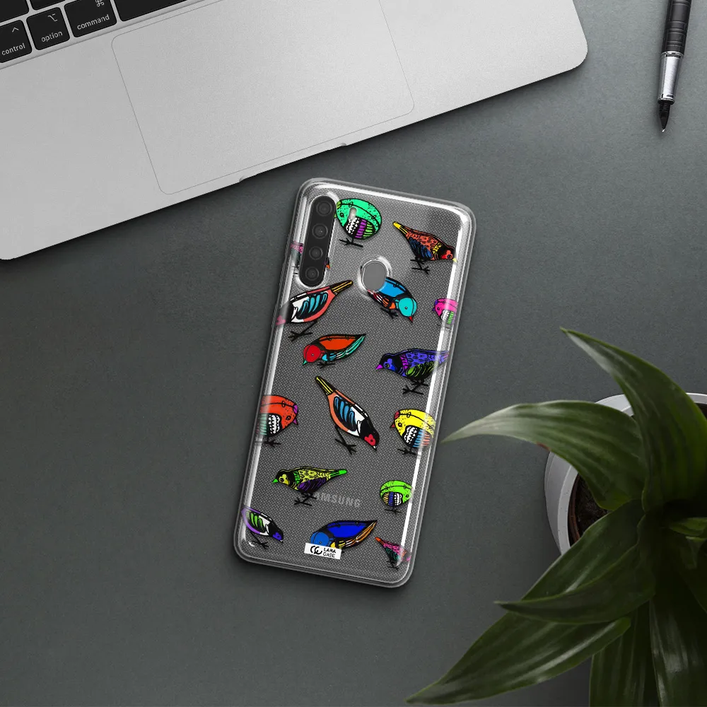 Colorful Birds Drawing Samsung A21 Clear TPU Case