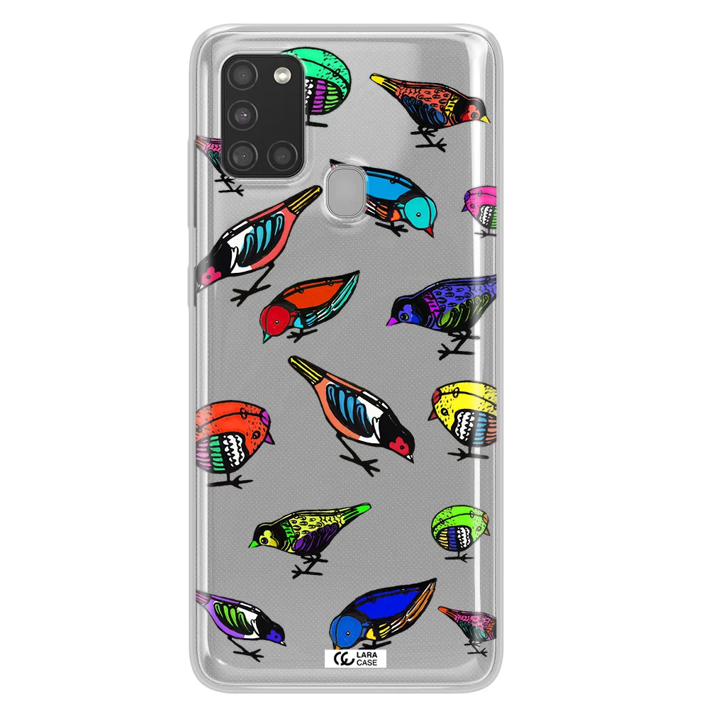 Colorful Birds Drawing Samsung A21S Clear TPU Case