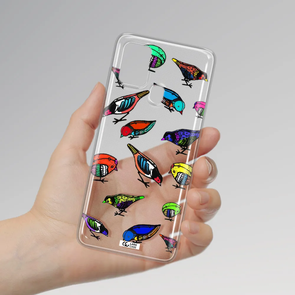 Colorful Birds Drawing Samsung A21S Clear TPU Case