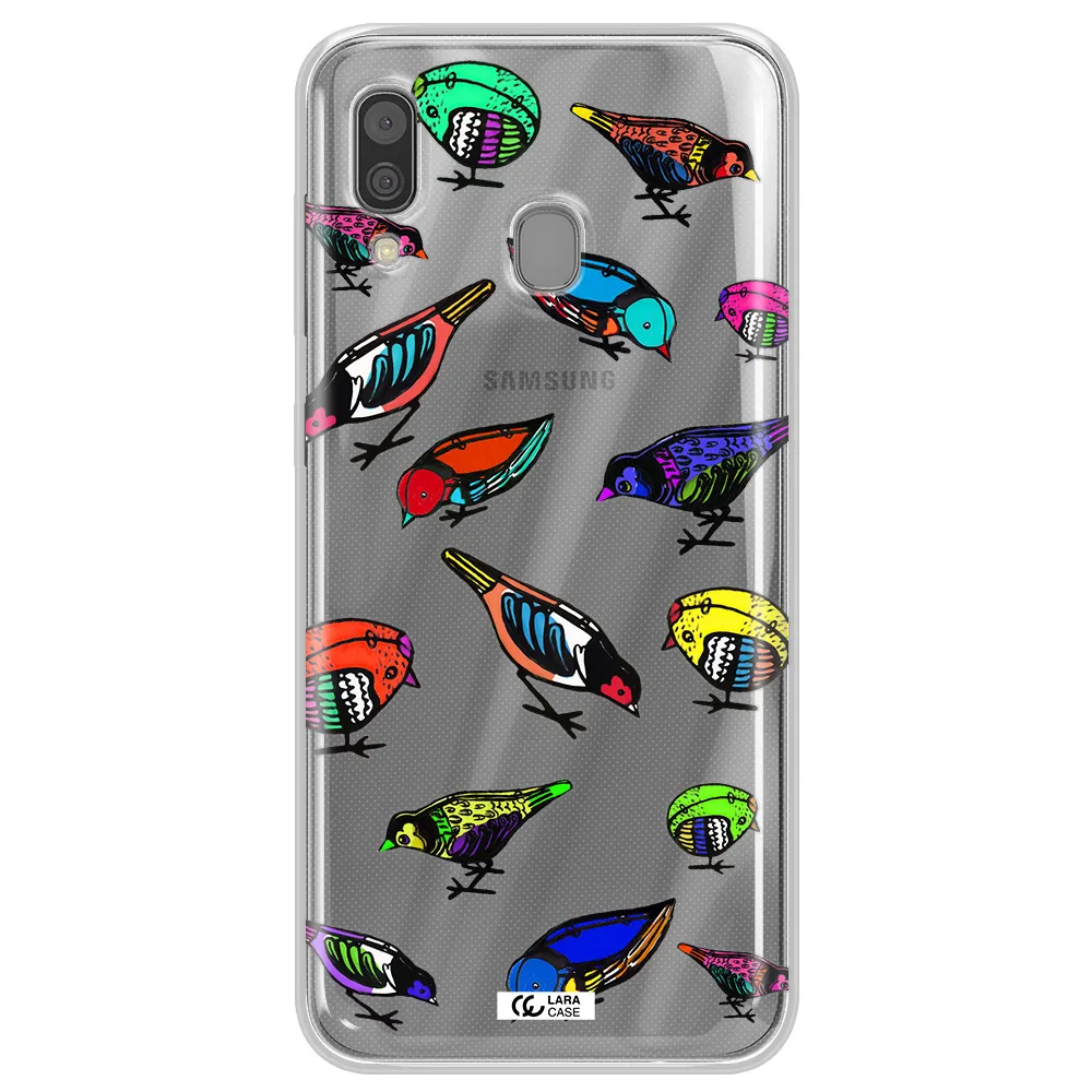 Colorful Birds Drawing Samsung A30 Clear TPU Case