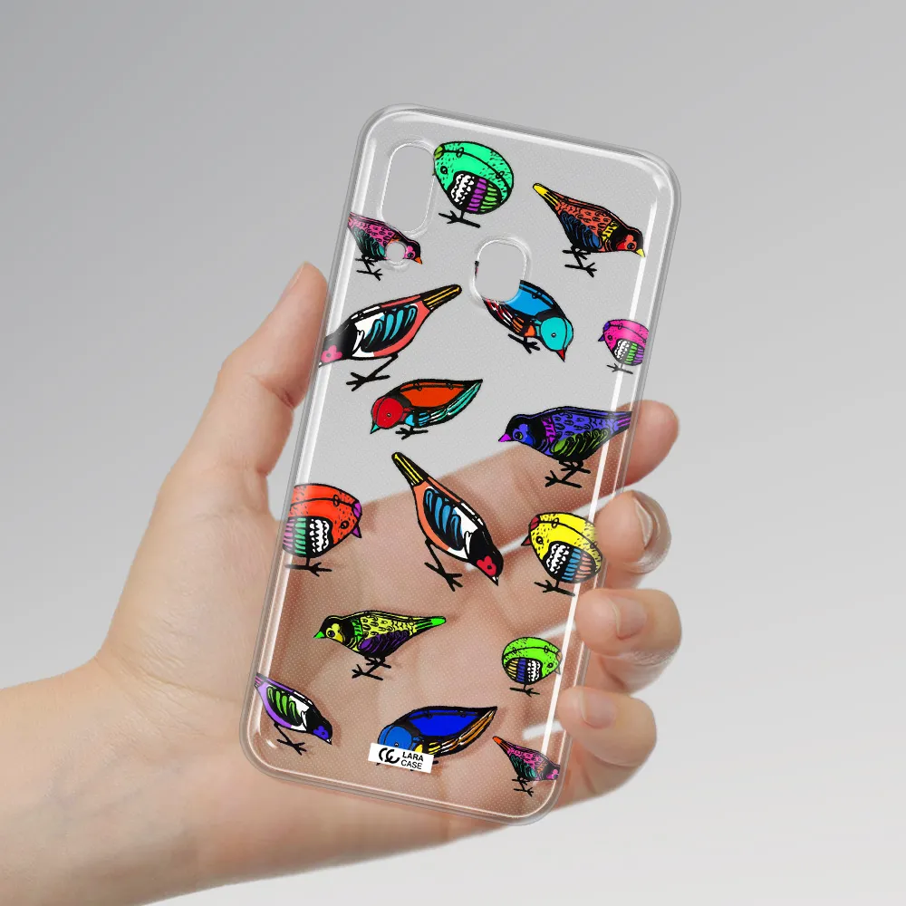 Colorful Birds Drawing Samsung A30 Clear TPU Case