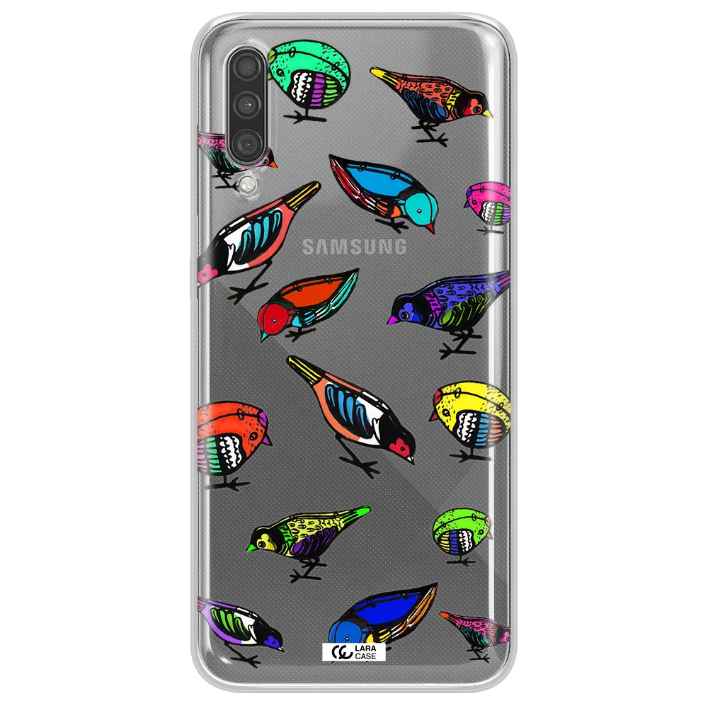 Colorful Birds Drawing Samsung A30S Clear TPU Case