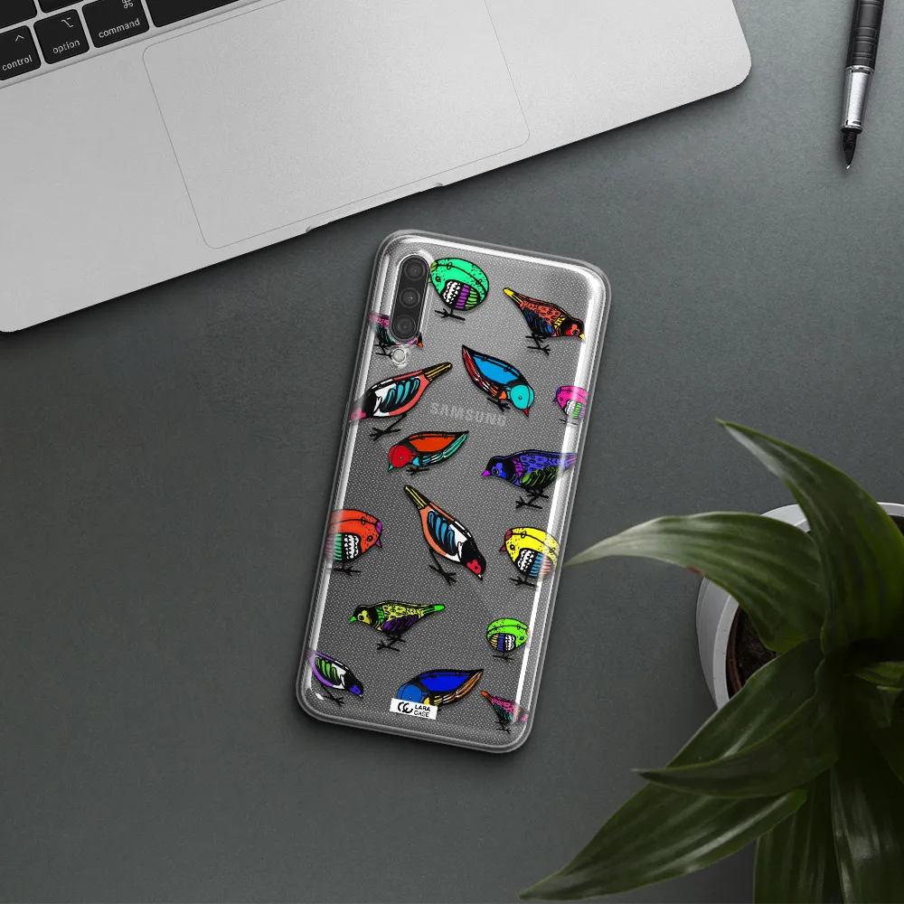 Colorful Birds Drawing Samsung A30S Clear TPU Case