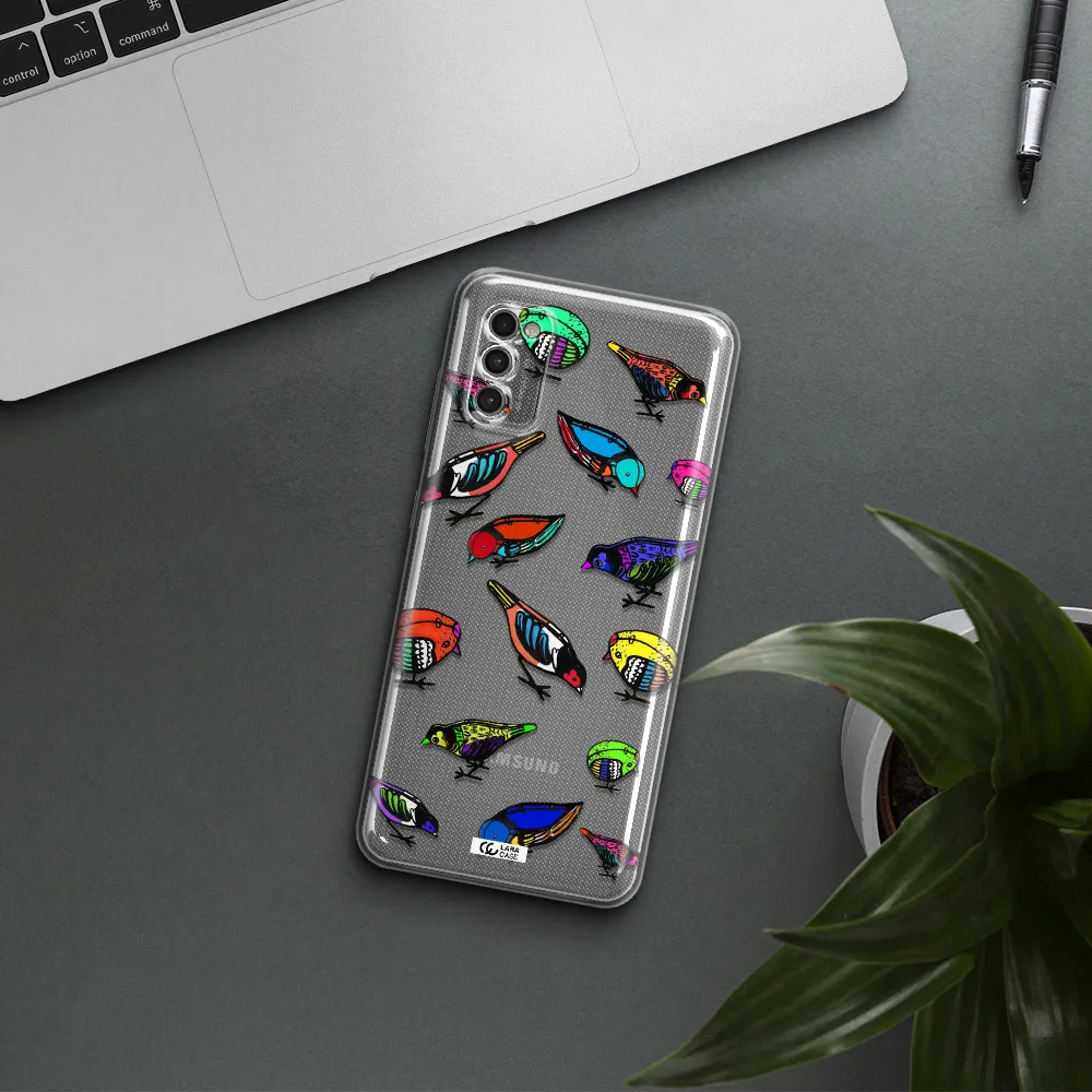Colorful Birds Drawing Samsung A41 Clear Tpu Case