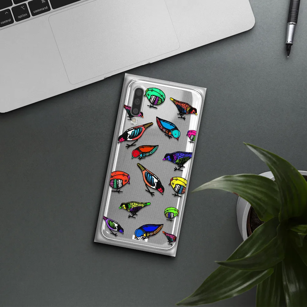 Colorful Birds Drawing Samsung A50S Clear Tpu Case