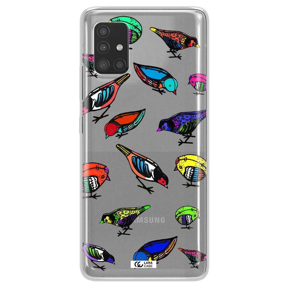 Colorful Birds Drawing Samsung A51 Clear TPU Case