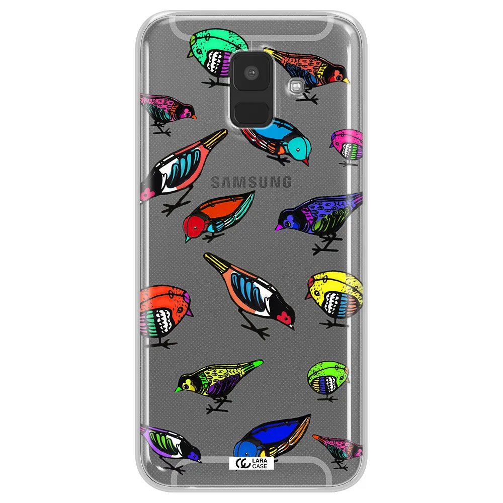 Colorful Birds Drawing Samsung A6 Clear TPU Case