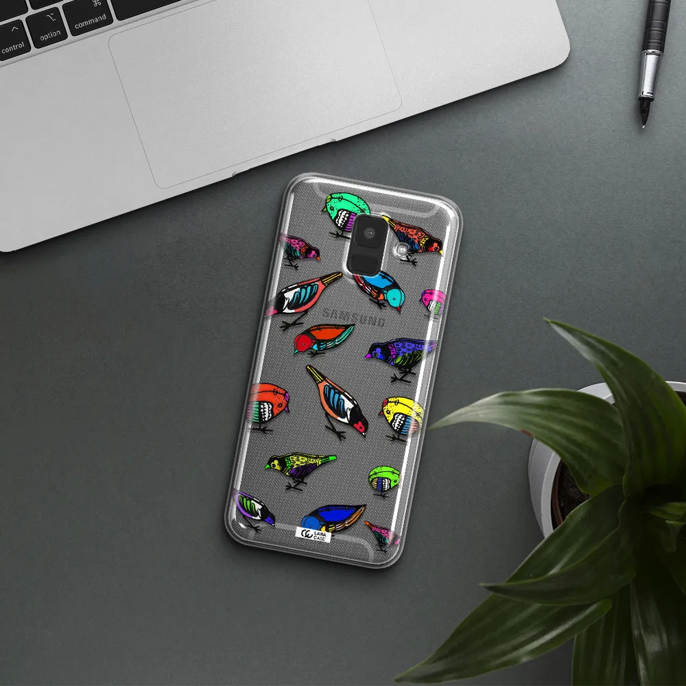 Colorful Birds Drawing Samsung A6 Clear TPU Case