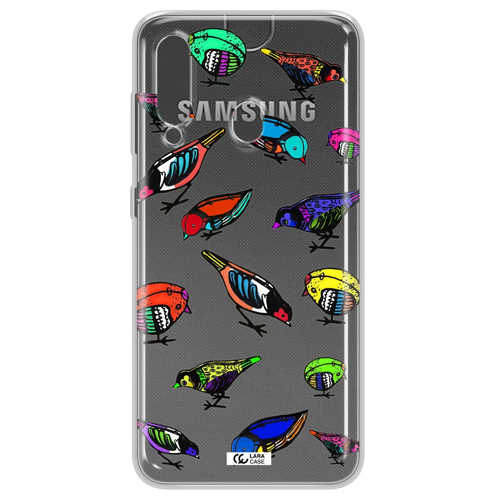 Colorful Birds Drawing Samsung A60 Clear TPU Case