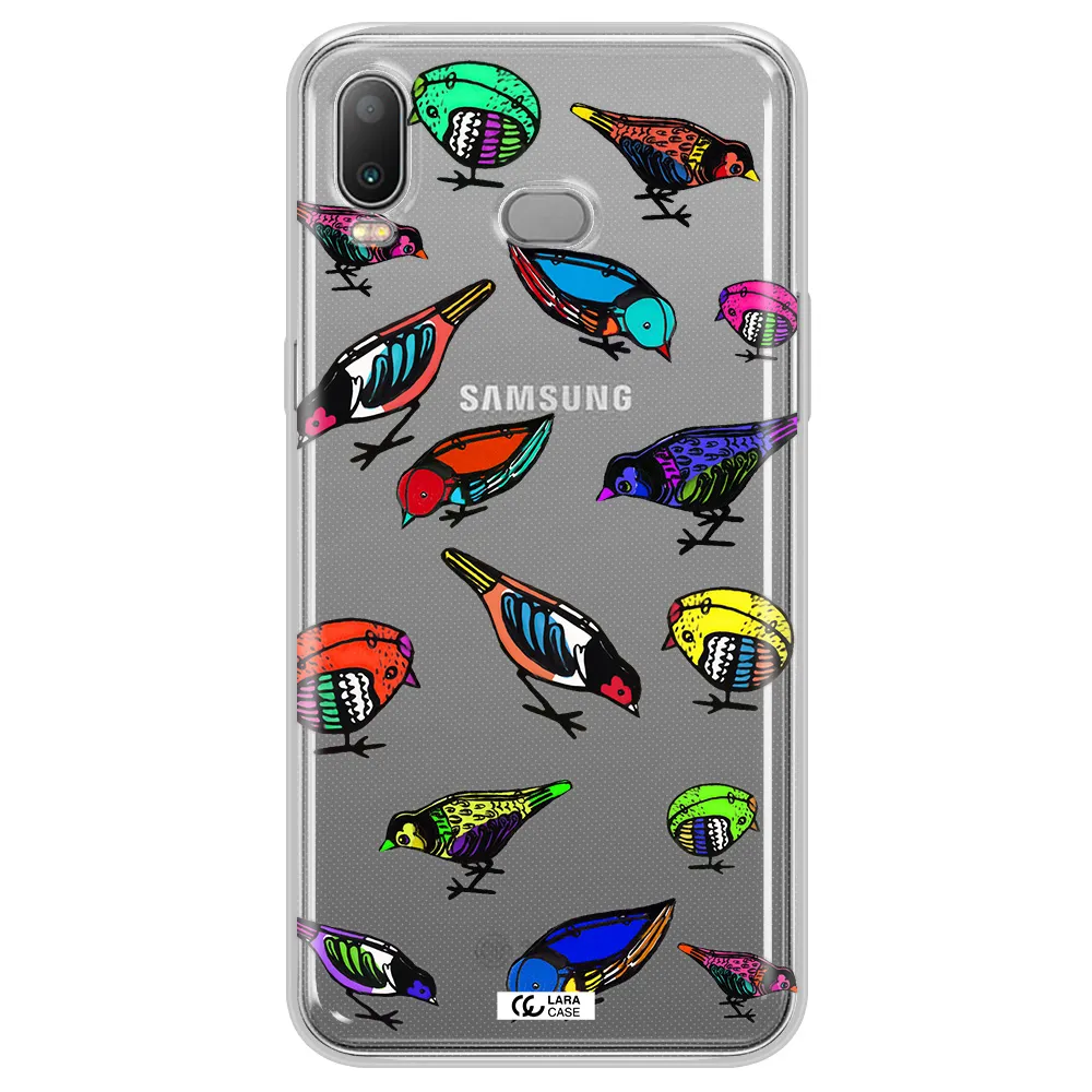 Colorful Birds Drawing Samsung A6S Clear TPU Case