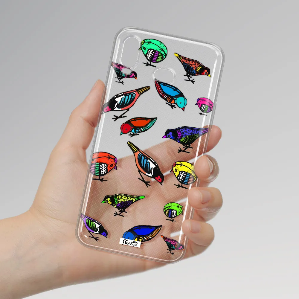 Colorful Birds Drawing Samsung A6S Clear TPU Case