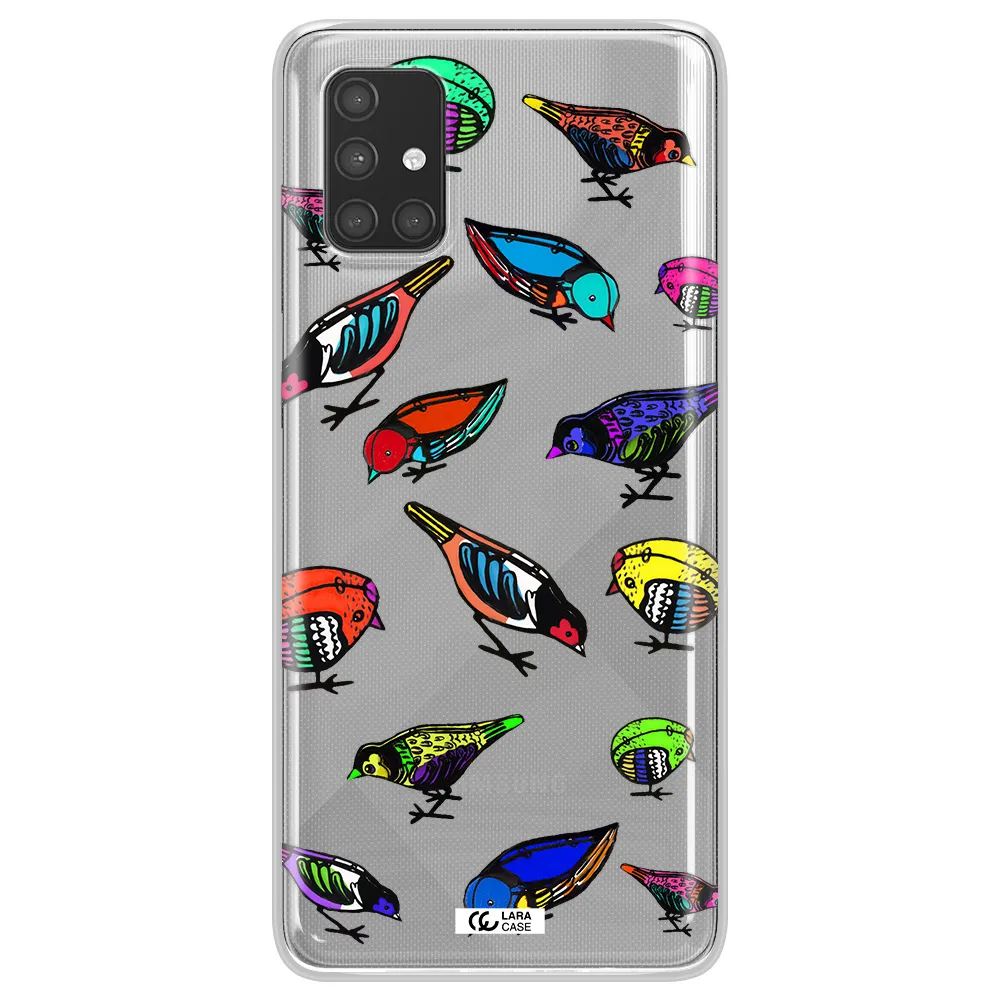 Colorful Birds Drawing Samsung A71 Clear TPU Case