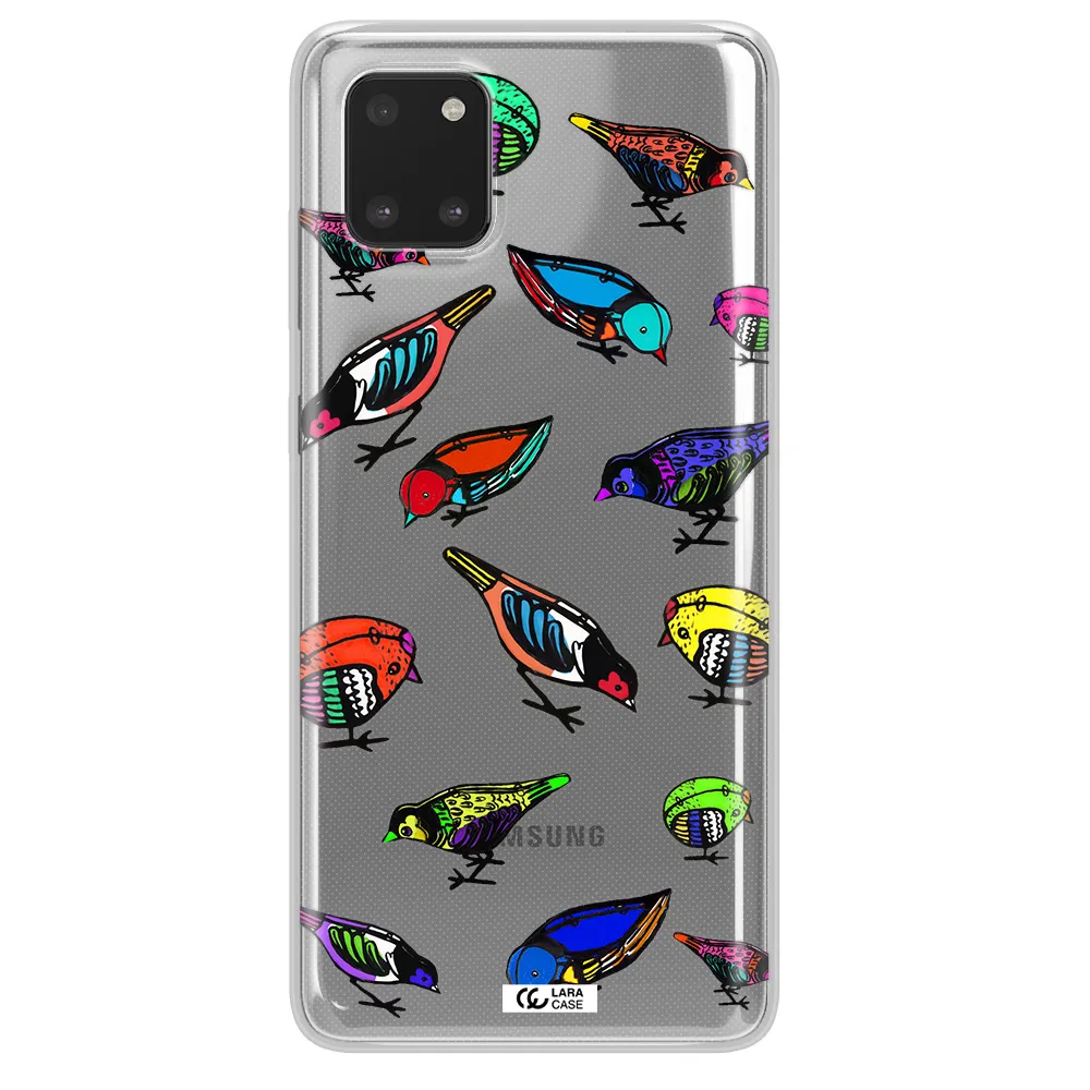 Colorful Birds Drawing Samsung A81 Clear TPU Case