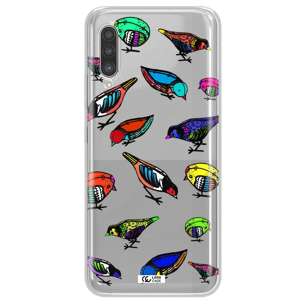 Colorful Birds Drawing Samsung A90 Clear TPU Case