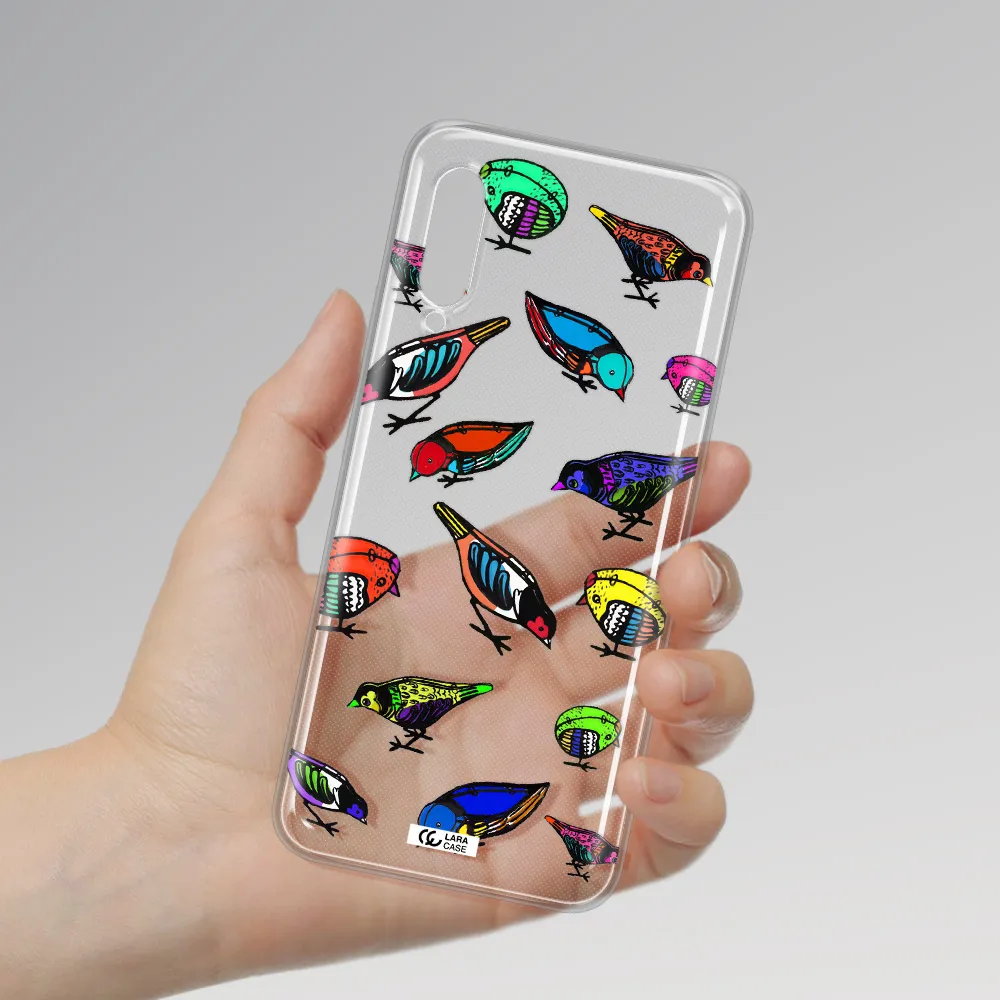 Colorful Birds Drawing Samsung A90 Clear TPU Case