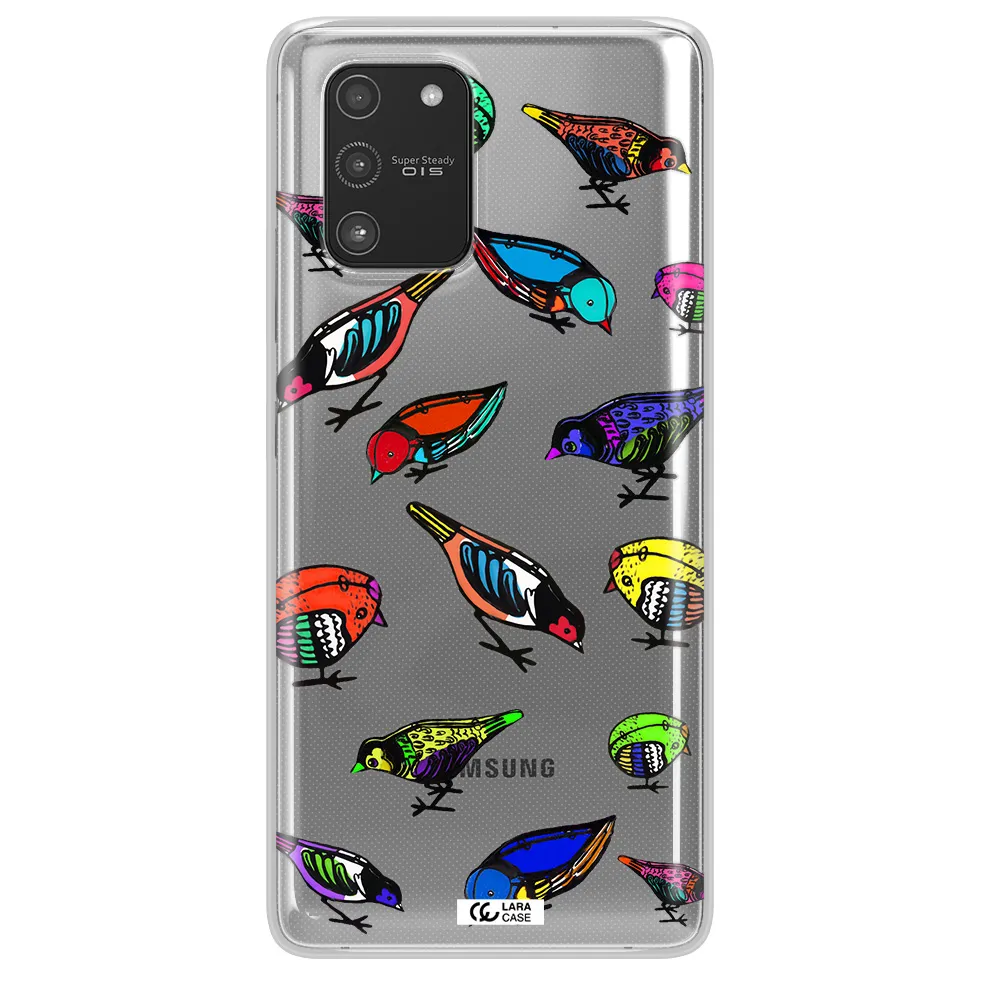 Colorful Birds Drawing Samsung A91 Clear TPU Case