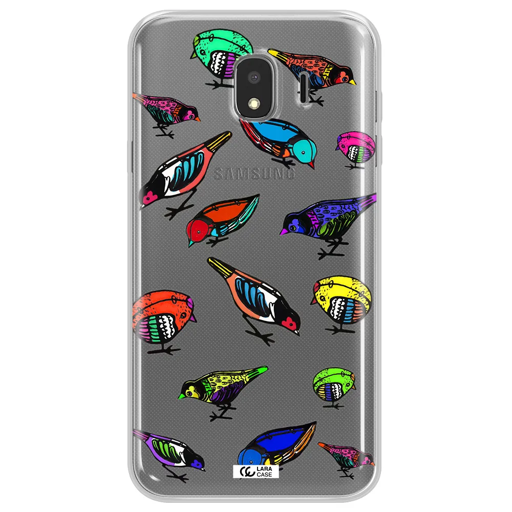 Colorful Birds Drawing Samsung J4 Clear TPU Case