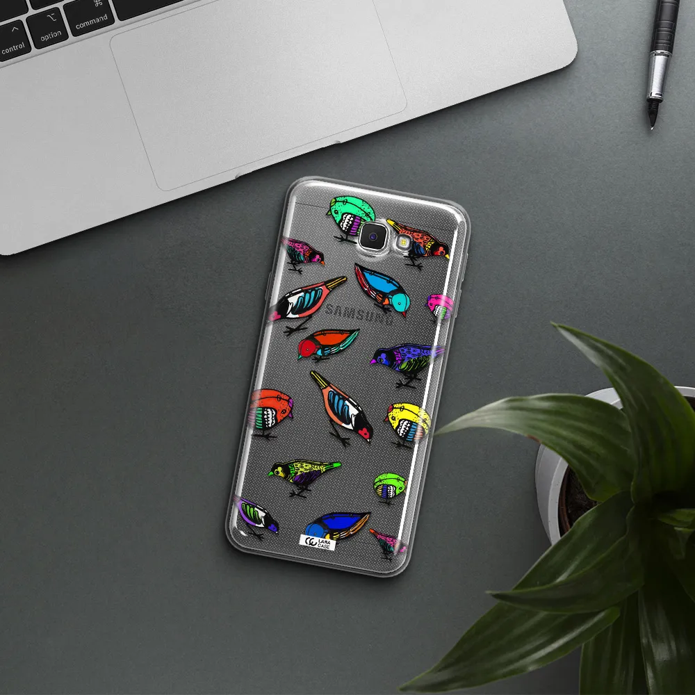 Colorful Birds Drawing Samsung J5 Prime Clear TPU Case