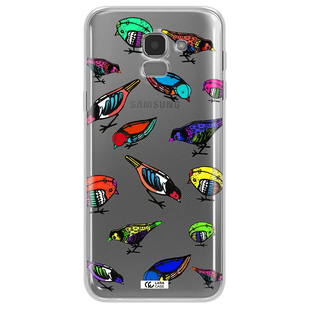 Colorful Birds Drawing Samsung J6 Clear TPU Case
