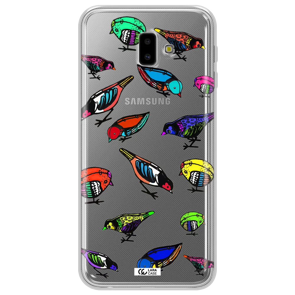 Colorful Birds Drawing Samsung J6 Plus Clear TPU Case