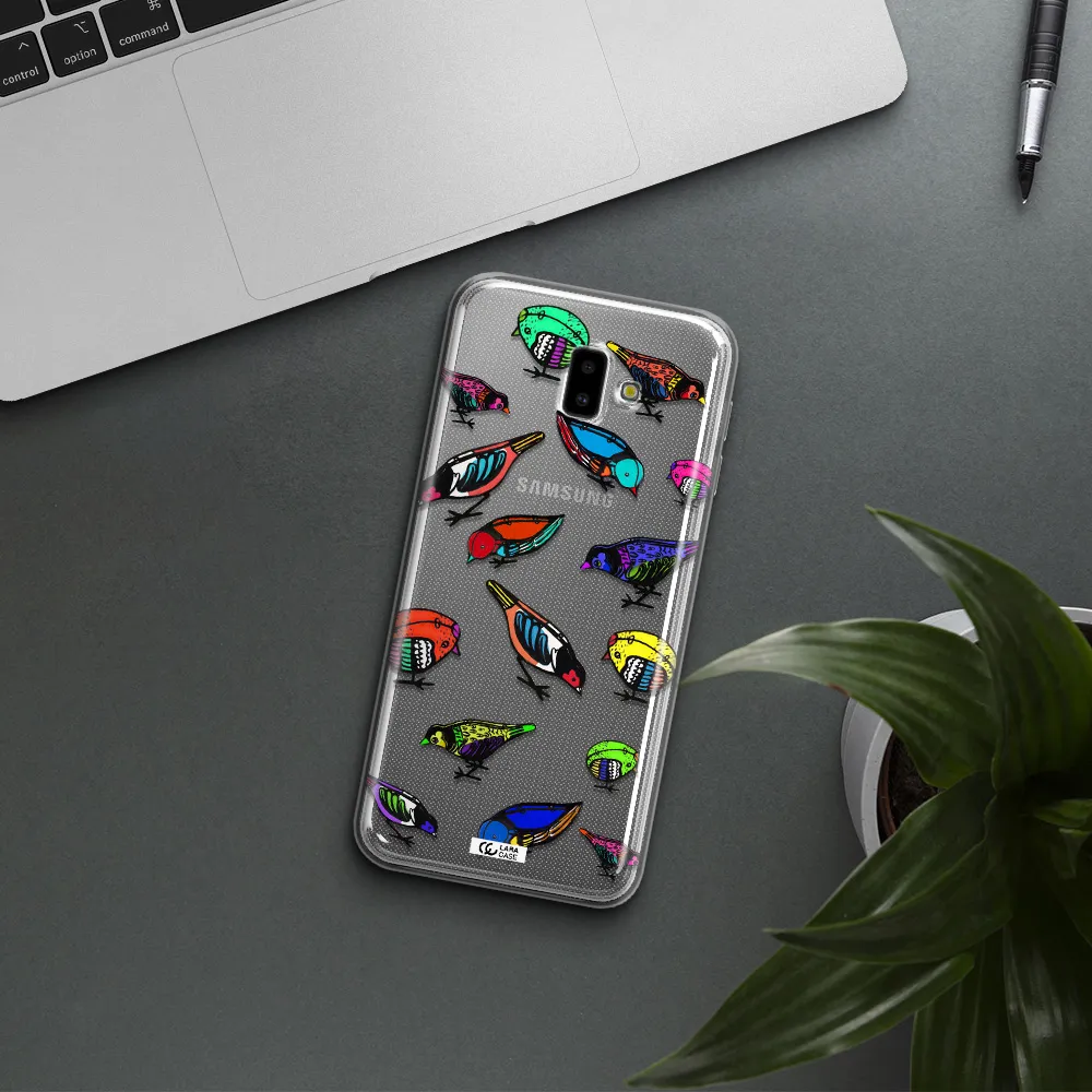 Colorful Birds Drawing Samsung J6 Plus Clear TPU Case