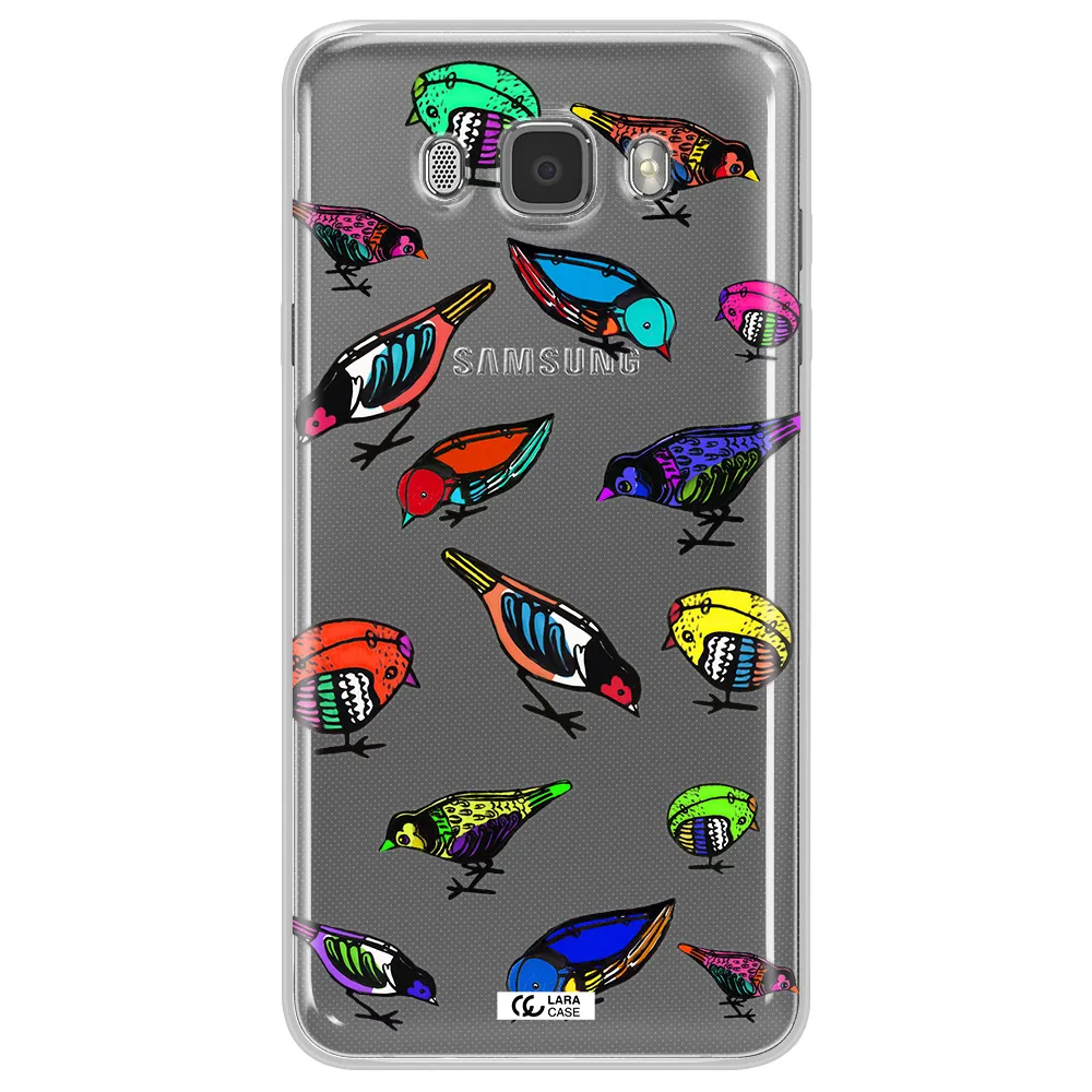 Colorful Birds Drawing Samsung J7 2016 Clear TPU Case