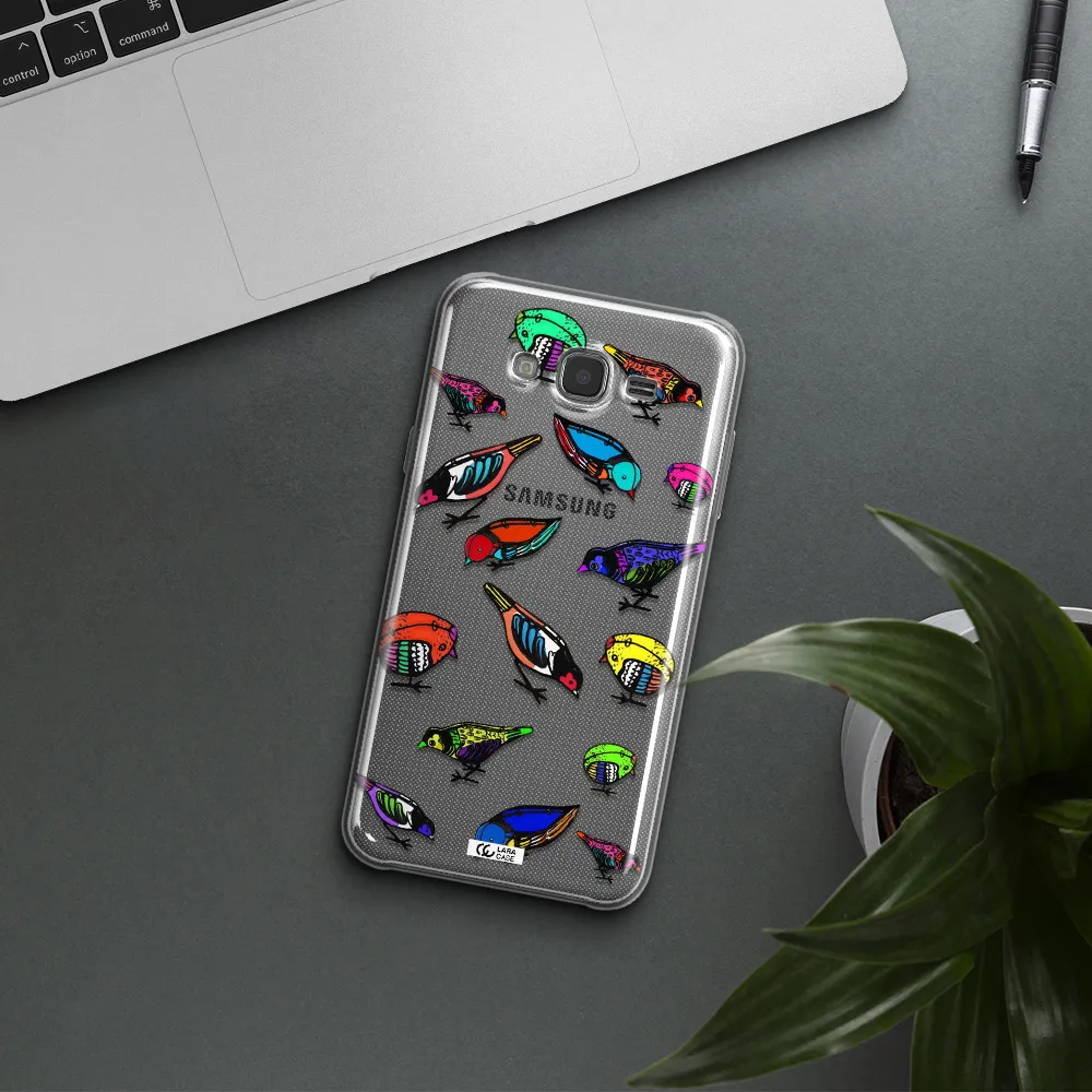 Colorful Birds Drawing Samsung J7 Core Clear TPU Case