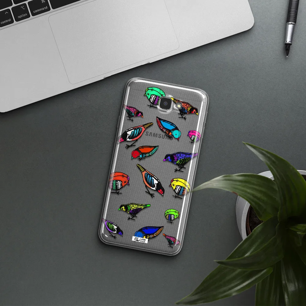Colorful Birds Drawing Samsung J7 Prim Clear TPU Case