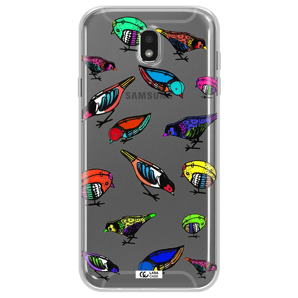 Colorful Birds Drawing Samsung J7 Pro Clear TPU Case