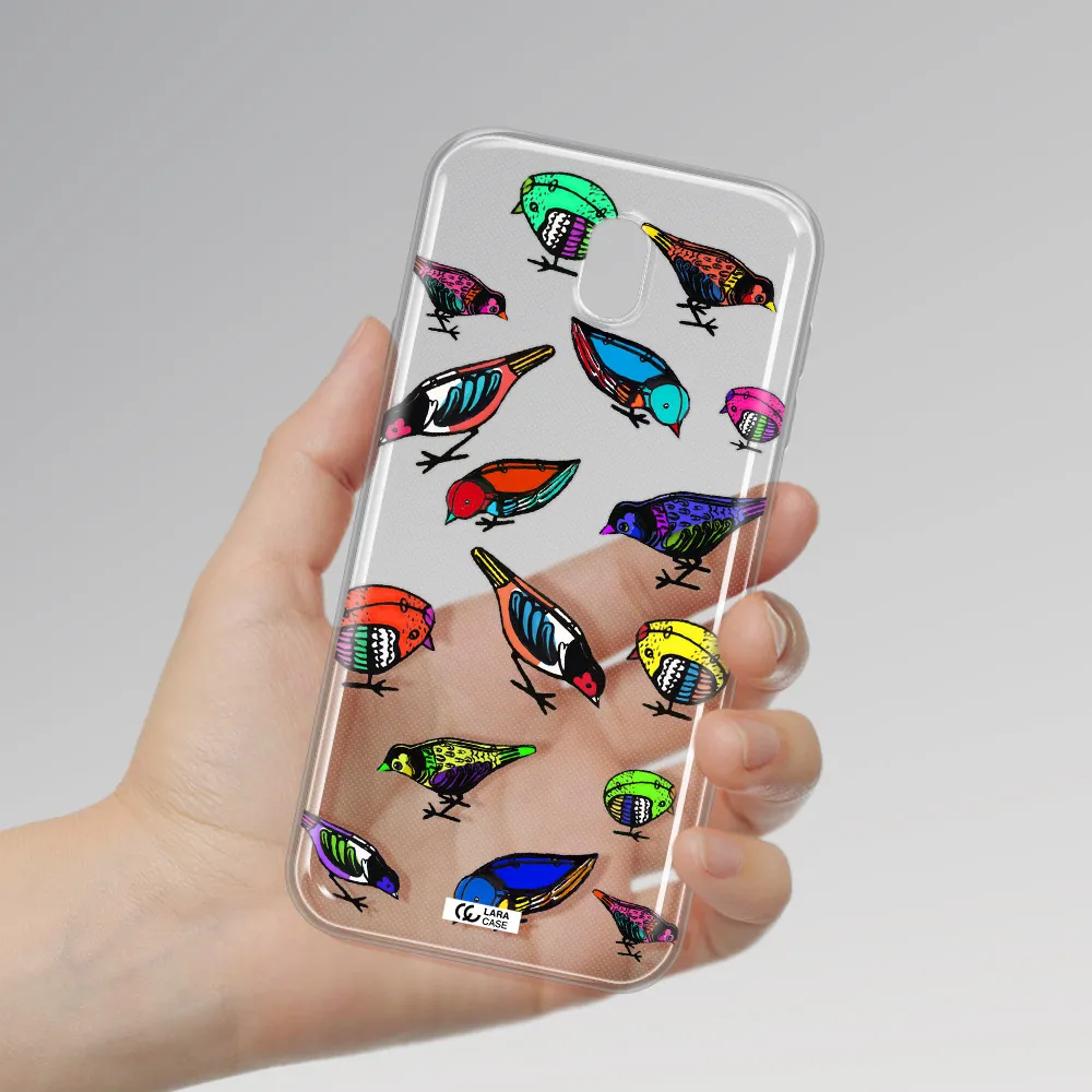 Colorful Birds Drawing Samsung J7 Pro Clear TPU Case