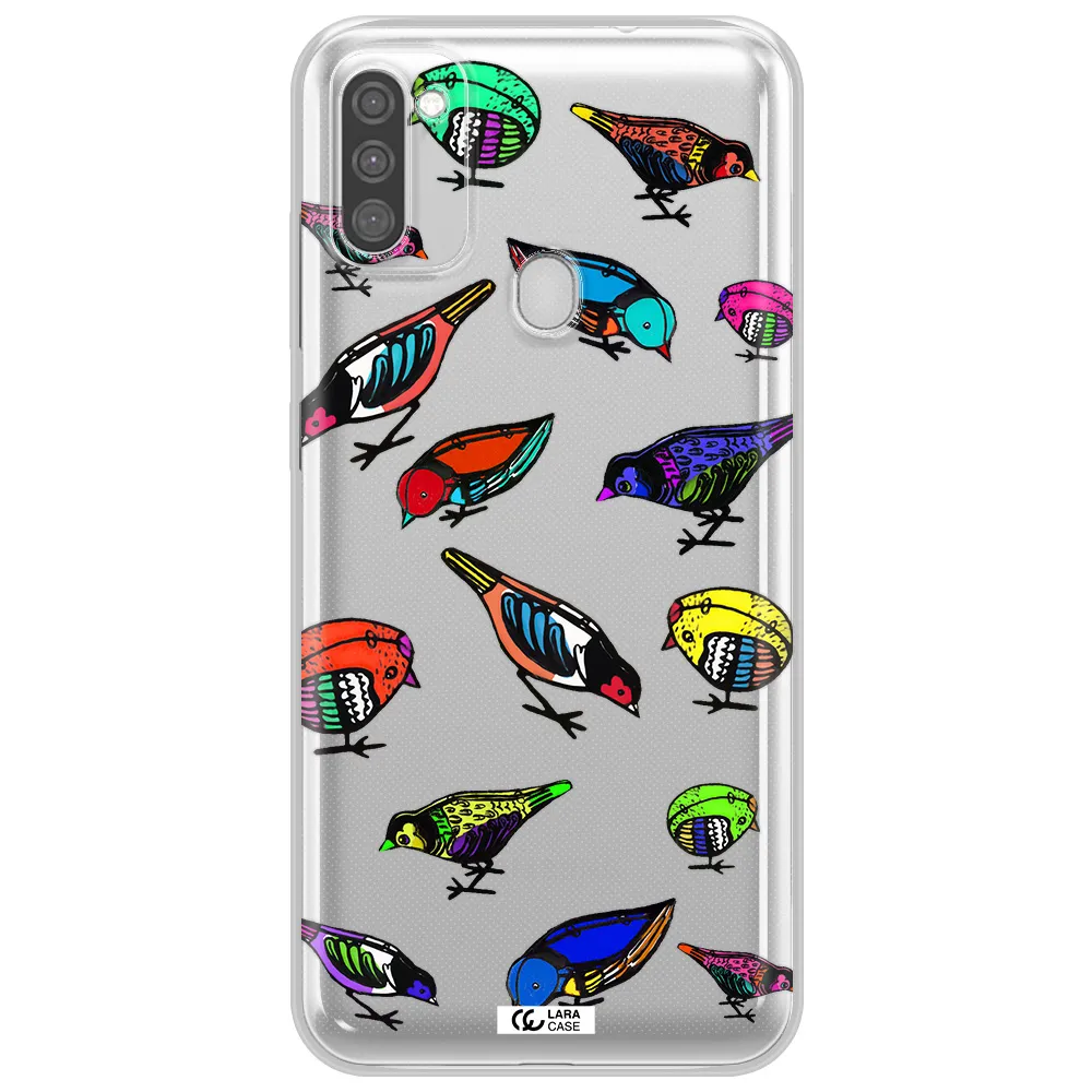 Colorful Birds Drawing Samsung M11 Clear TPU Case