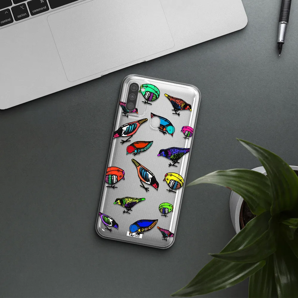 Colorful Birds Drawing Samsung M11 Clear TPU Case