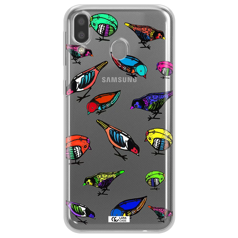 Colorful Birds Drawing Samsung M20 Clear TPU Case