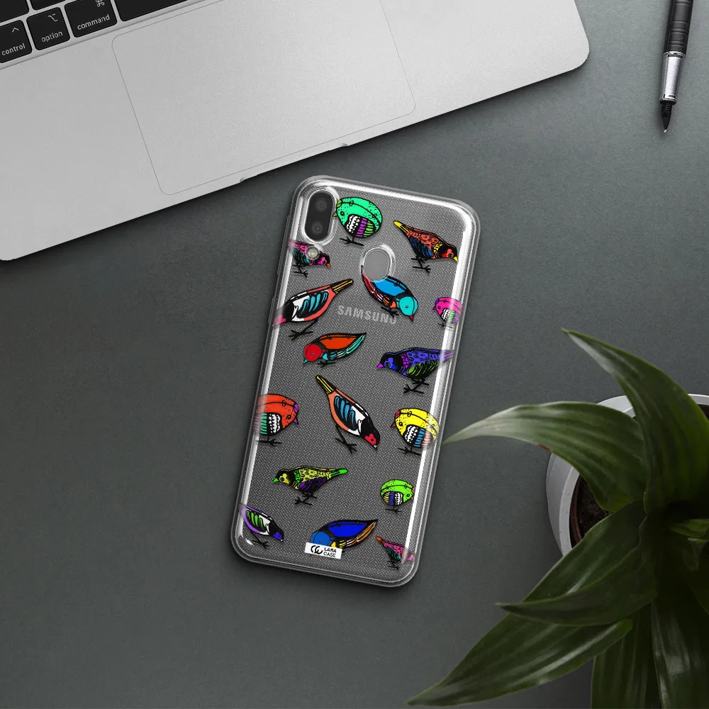 Colorful Birds Drawing Samsung M20 Clear TPU Case