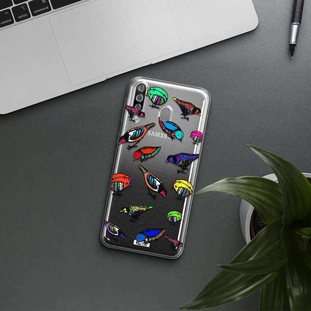 Colorful Birds Drawing Samsung M30 Clear TPU Case