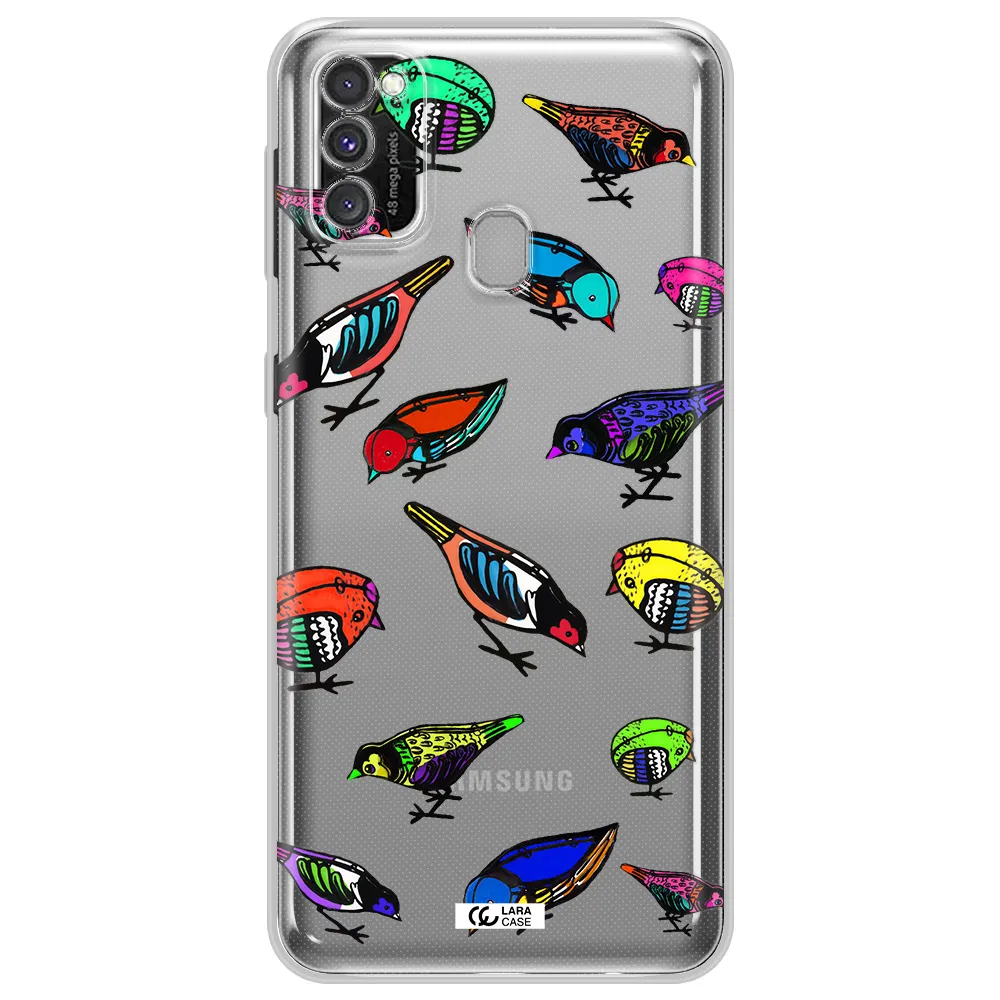 Colorful Birds Drawing Samsung M30S Clear TPU Case