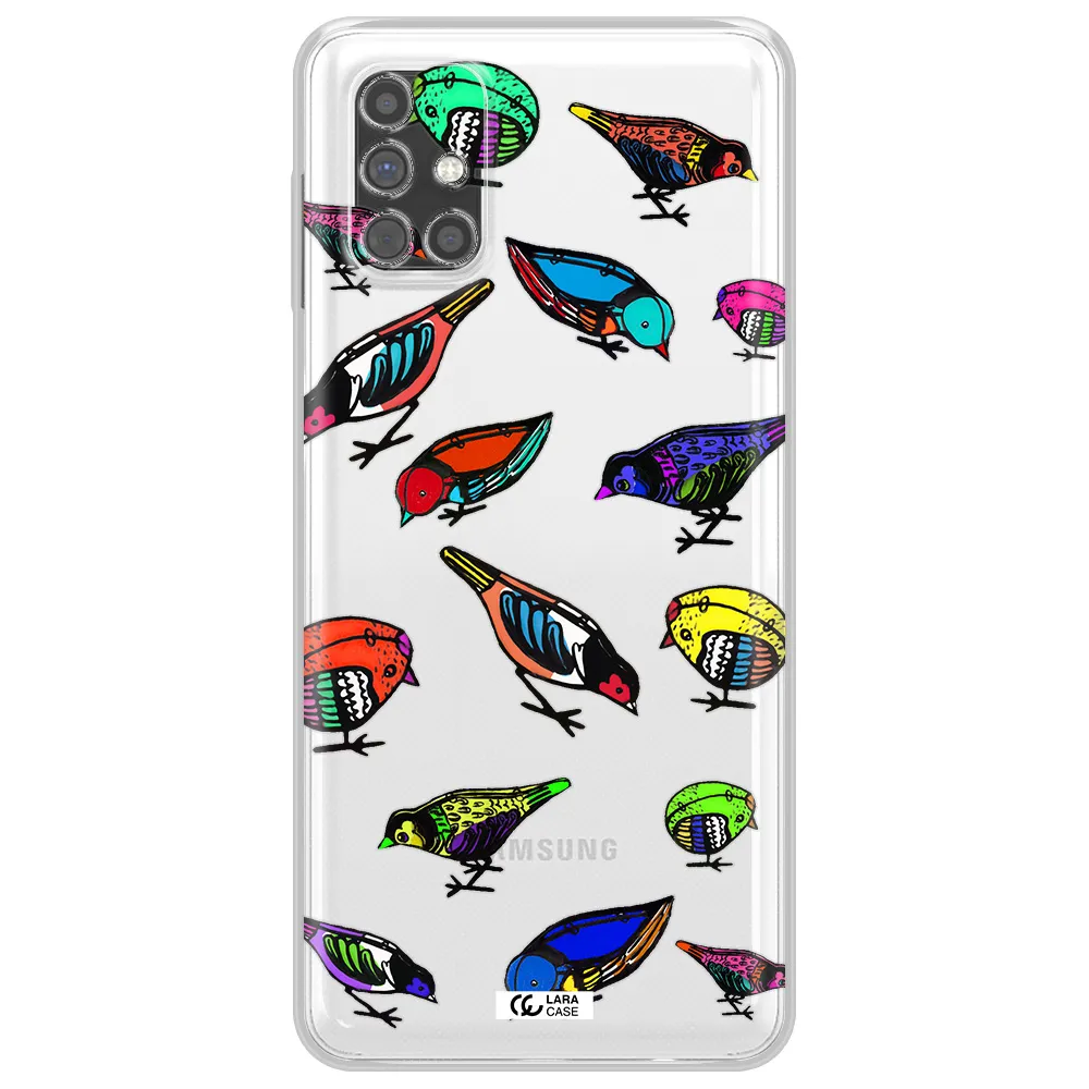 Colorful Birds Drawing Samsung M31S Clear TPU Case
