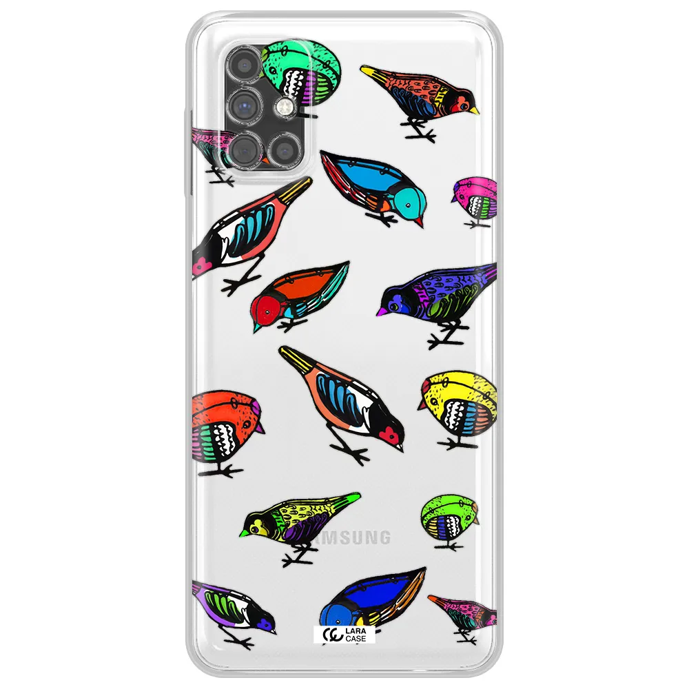 Colorful Birds Drawing Samsung M51 Clear TPU Case