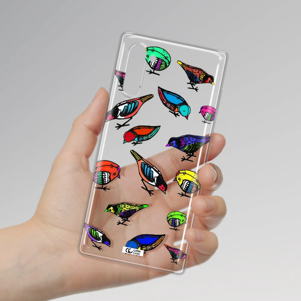 Colorful Birds Drawing Samsung Note 10 Clear TPU Case