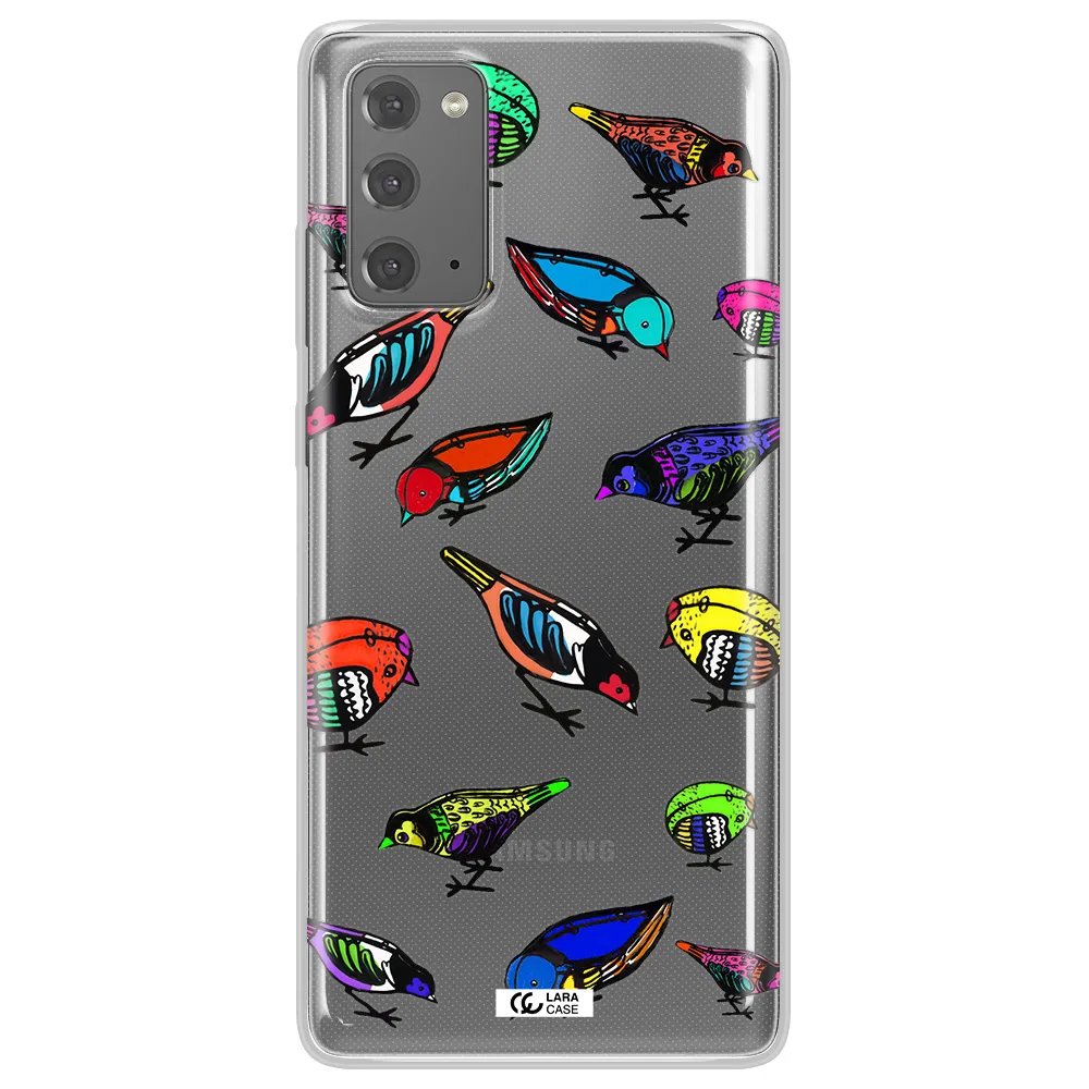 Colorful Birds Drawing Samsung Note 20 Clear TPU Case