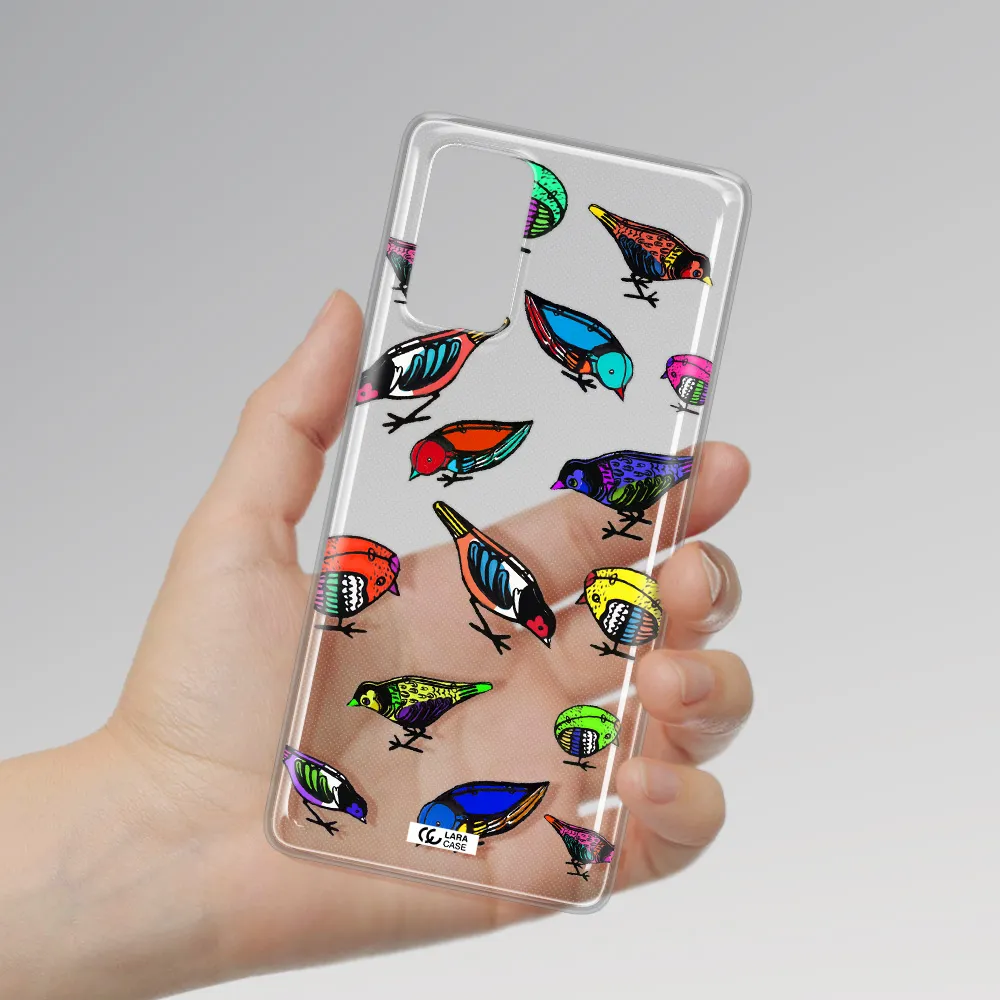 Colorful Birds Drawing Samsung Note 20 Clear TPU Case