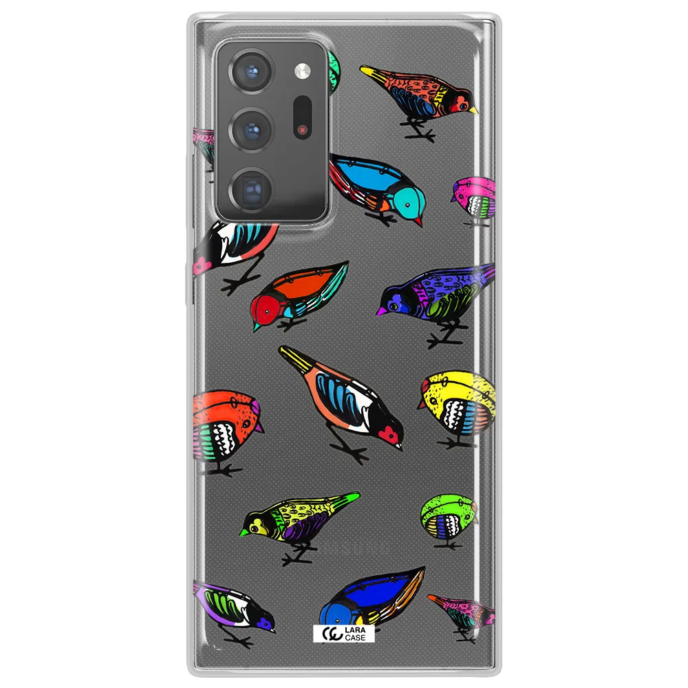Colorful Birds Drawing Samsung Note 20 Ultra Clear TPU Case