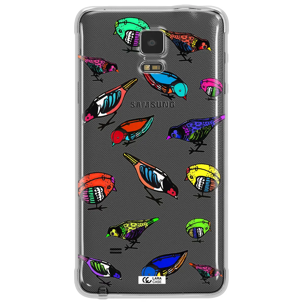 Colorful Birds Drawing Samsung Note 4 Clear TPU Case