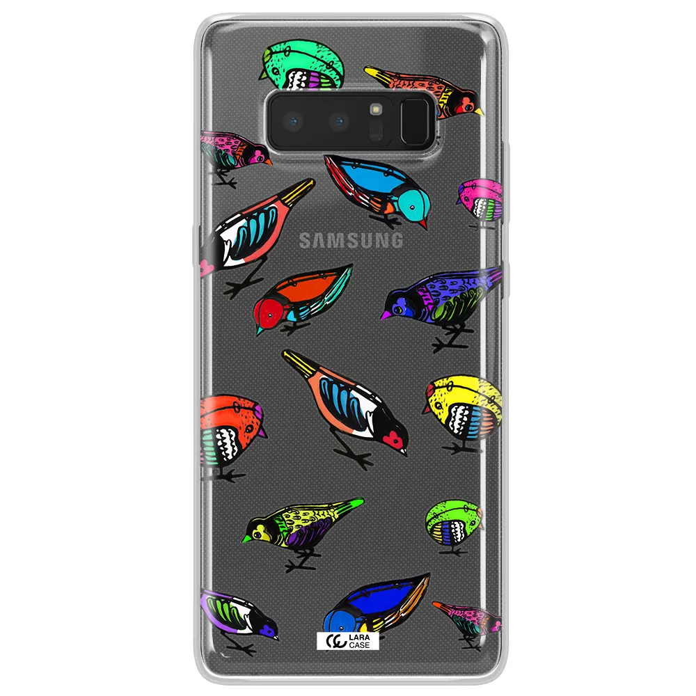 Colorful Birds Drawing Samsung Note 8 Clear TPU Case