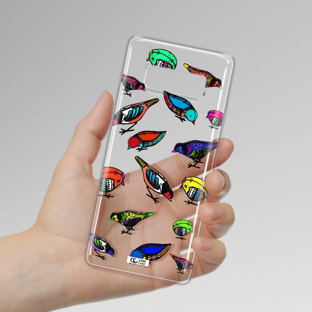 Colorful Birds Drawing Samsung Note 8 Clear TPU Case
