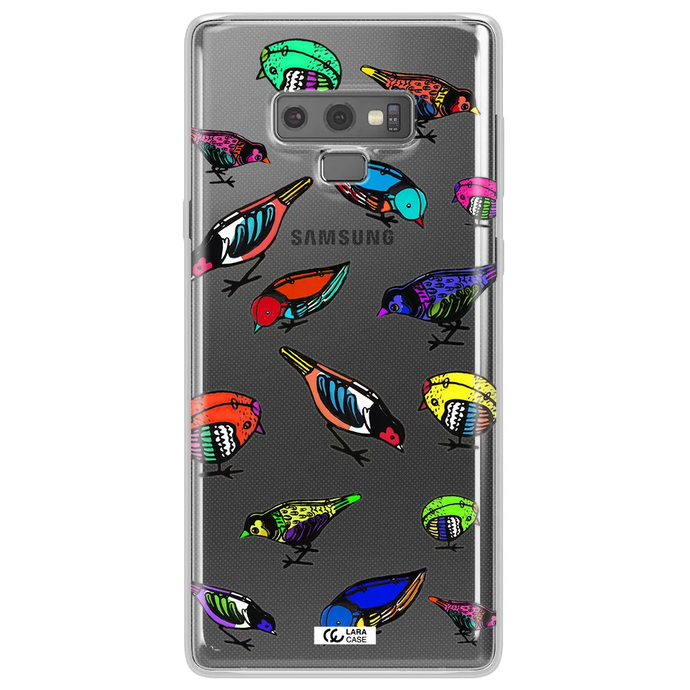 Colorful Birds Drawing Samsung Note 9 Clear TPU Case