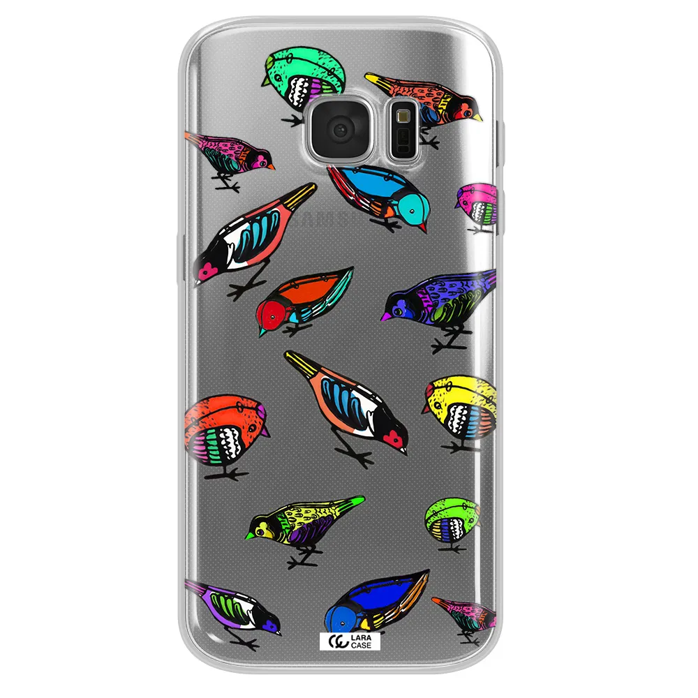 Colorful Birds Drawing Samsung S 7 Clear TPU Case