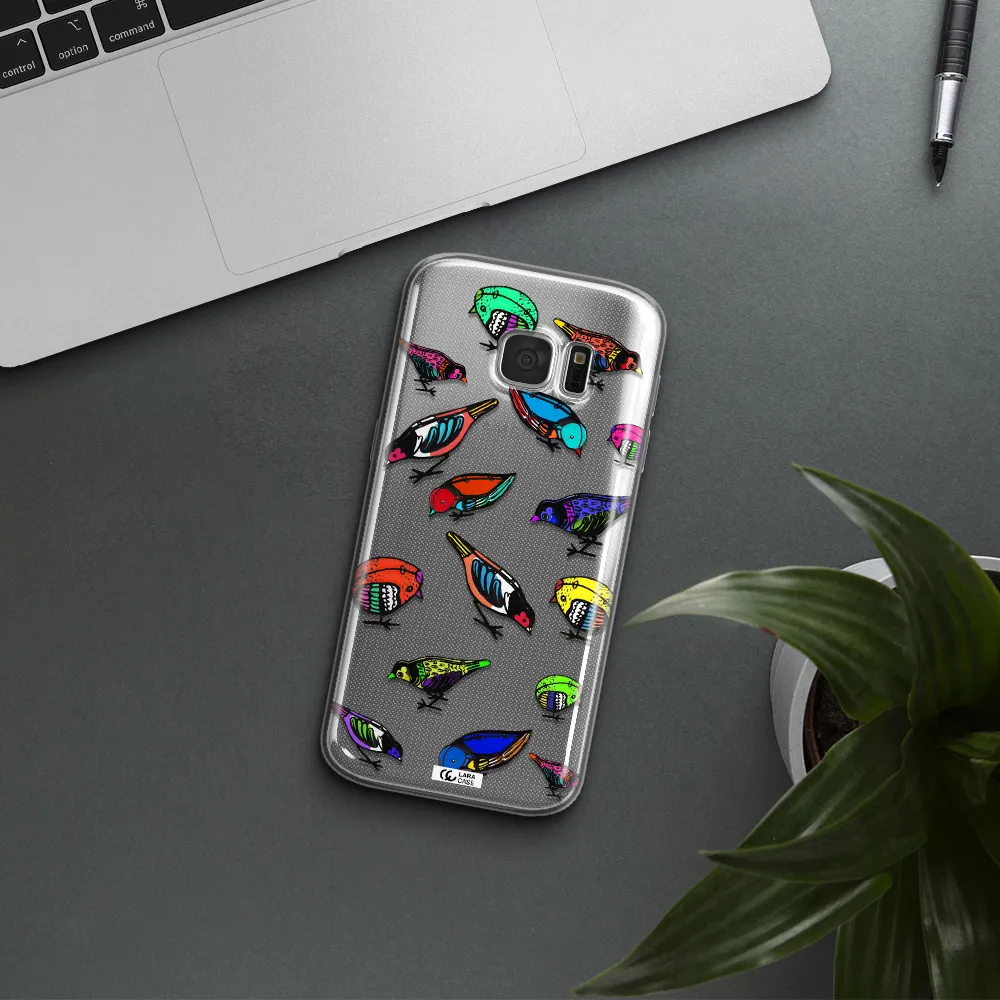Colorful Birds Drawing Samsung S 7 Clear TPU Case
